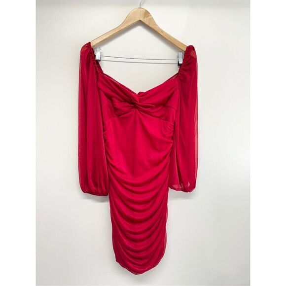 B Darlin Junior’s Ruched Bodycon Dress Size Extra Large Red NEW - Picture 2 of 7